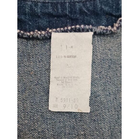 Vintage Dark Wash Jean Button Front Overall Denim Grandma Dress Sz Small - Picture 4 of 6